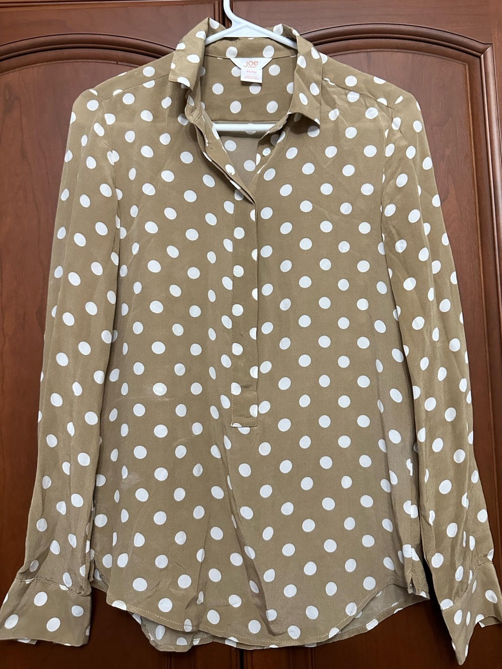 Joe Fresh silk polka dot shirt blouse